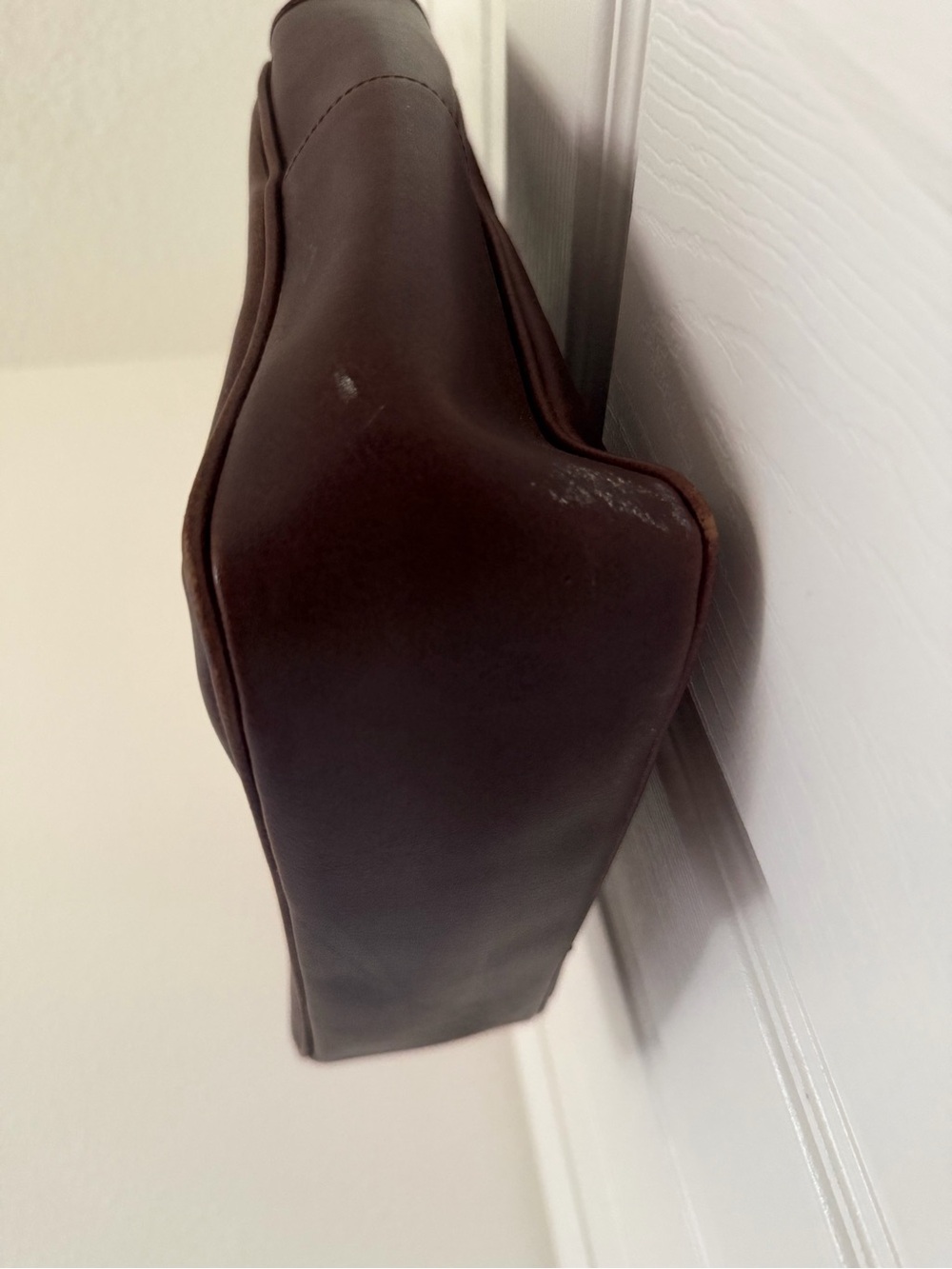 VINTAGE NINE WEST Leather Handbag Dark Brown - Picture 5 of 6